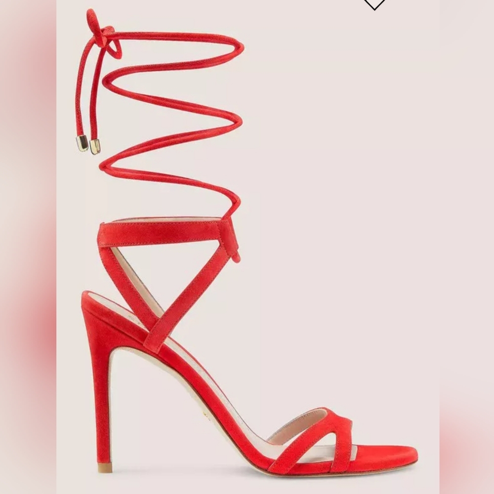 Stuart Weitzman Lace-Up Sandal. Size 7. Coral